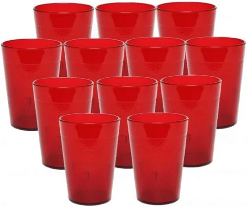 Vista 15 de TrueCraftware - Juego de 12 vasos de color ámbar de 5 onzas. Vasos reutilizables de té helado de alta calidad, apilables, aptos para lavavajillas