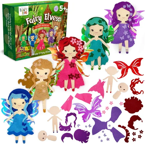Vista 9 de CRAFTILOO Kit de Costura de Bailarinas Danzantes para Niños, Conjunto de Manualidades Divertido y Educativo para Niños y Niñas de 5-12 Años, Cose Tu