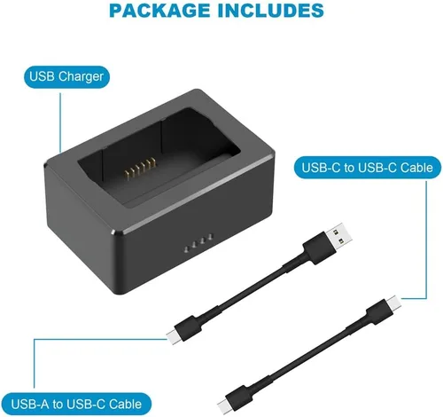 Vista 7 de Mavic Mini 3 Pro Accessories Cargador de batería USB, concentrador de carga de batería con dos cables de carga para DJI Mini 3 Pro, soporte QC3.0 PD