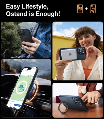 Vista 3 de TORRAS Funda magnética para iPhone 13 Pro Max de 6.7 pulgadas [compatible con Magsafe] con soporte, [protección contra caídas de grado militar] a