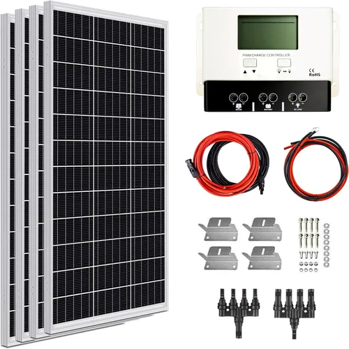 Vista 15 de ExpertPower Kit de panel solar de 400 W y 12 V Paneles solares mono-rígidos de 400 W, controlador de carga solar MPPT de 30 A RV, remolque
