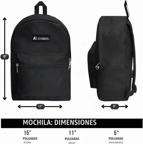 Vista 6 de Everest mochila clásica para equipaje, Verde agua), 1045K-AQ Azul aguamarina