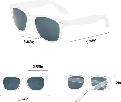 Vista 149 de Suministros para regalos de fiesta de colores neón Paquete de 8 gafas de sol unisex