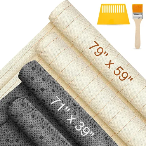 Vista 8 de Tudomro 4 piezas de 79 x 118 pulgadas extra grandes de tela para alfombras y tela antideslizante para hacer manualidades de alfombras, contiene