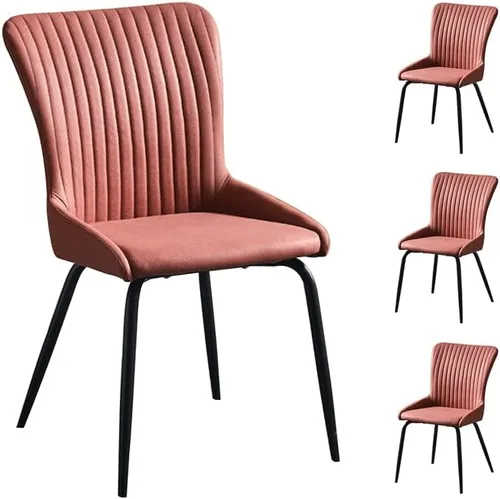 Vista 9 de LIOONS Kitchen Chairs Dining Chairs Armless Leather Fabric Modern Style Furniture Kitchen Chairs with Soft Cushion and Metal Legs for Dining Room