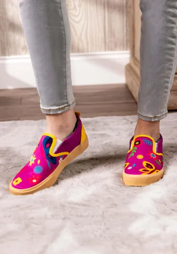 Vista 8 de Tenis sin cordones bordados para mujer de Encanto Multicolor