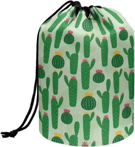 Vista 27 de Poceacles Bolsas de maquillaje con cordón para mujer, bolsa de cosméticos de viaje, multifuncional, bolsa de almacenamiento, Margarita azul