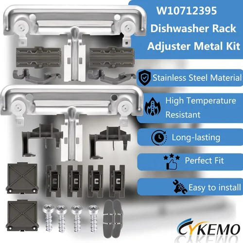 Vista 6 de Ajustador de estante superior para lavavajillas Whirlpool Kenmore Kitchenaid W10712395 Reemplazo para piezas de lavavajillas Whirlpool Kenmore