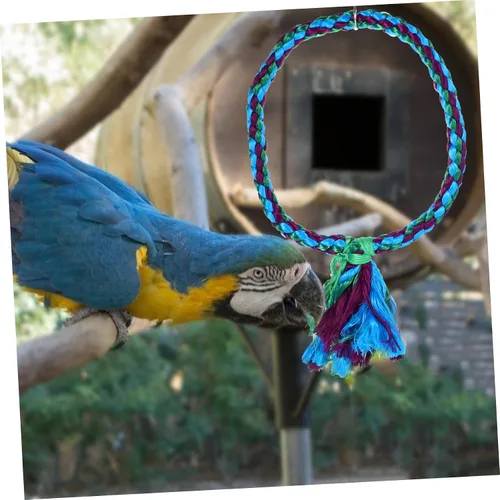 Vista 2 de Cuerda de algodón para masticar pájaro, perca, guacamayo, 2 uds