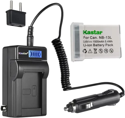 Vista 8 de Kastar NB-13L - Cargador de batería LCD de CA compatible con Canon PowerShot G9 X, PowerShot G9 X Mark II, PowerShot SX620 HS, PowerShot SX720 HS