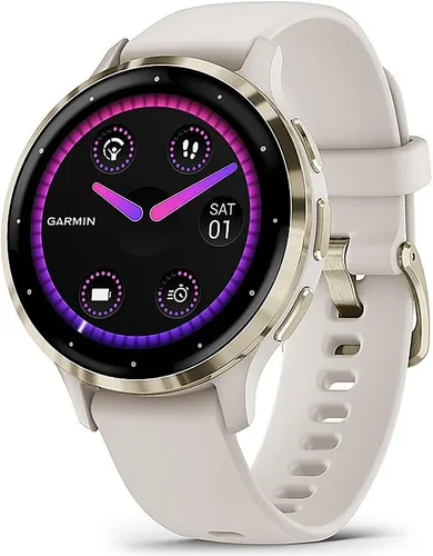 Vista 2 de Garmin 010-N2785-04 Venu 3S Fitness GPS Smartwatch Bisel dorado con caja marfil 1.614 in (renovado) Paquete con 2 años CPS Paquete de protección