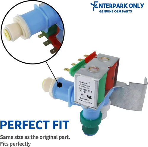 Vista 4 de Enterpark IMV-708 W10408179 4389177 (versión original) para Whirlpool Kitchenaid Kenmore Refrigerador Kitchenaid Válvula de agua para refrigerador