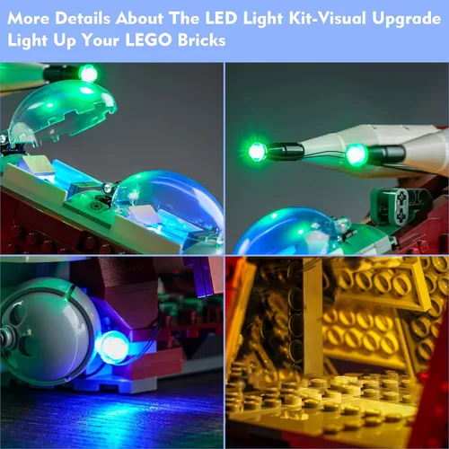 Vista 2 de VONADO Kit de luces LED para LEGO Coruscant Guard Gunship 75354, juego de iluminación creativa con control remoto, accesorios compatibles con LEGO