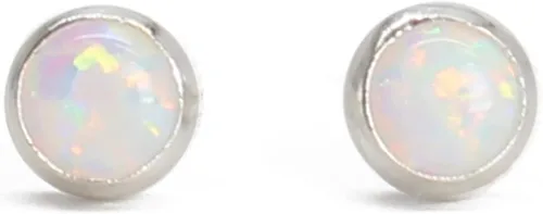 Vista 9 de Pequeños Pendientes de 3mm con Gema para Mujeres y Niñas, Engastados Redondos de Plata de Ley 925