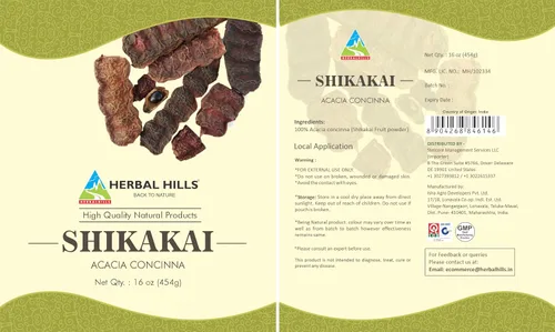 Vista 3 de Herbal Hills Shikakai Powder (Acacia Concinna Powder) 16 oz (454 GMS) Limpiador y acondicionador natural para el crecimiento del cabello