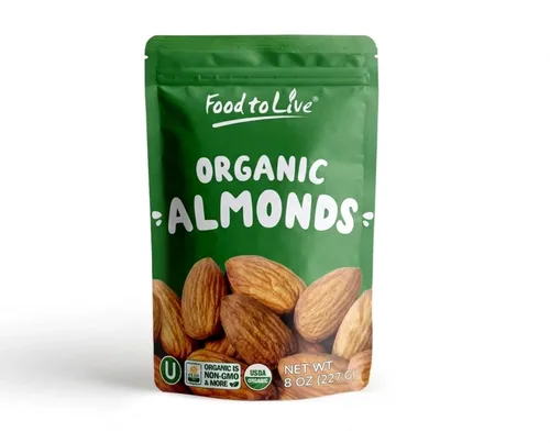 Vista 9 de Food to Live Almendras enteras orgánicas tostadas en seco con sal del Himalaya, 12 onzas sin OMG, tostadas al horno, ligeramente saladas, sin aceite