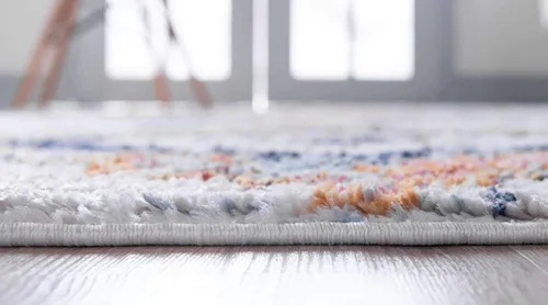 Vista 5 de Unique Loom Morocco Collection Medallion, alfombra abstracta (2 pies 2 pulgadas x 3 pies 0 rectangular, marfil/azul)