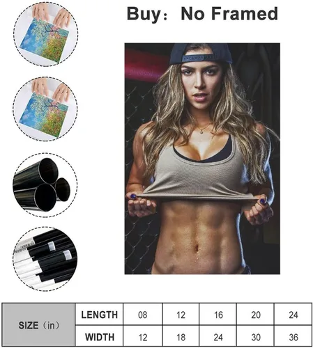 Vista 2 de LEES TOSS Póster de fitness, gimnasio, sexy, musculosa, niña, arte de pared, póster de sala de estar, dormitorio, pintura, pósteres decorativos