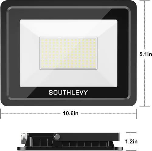 Vista 5 de Luz de inundación LED de 150 W, IP66, impermeable, para exteriores, 15000 lm, 5000 K, luz de trabajo con enchufe e interruptor, luces de seguridad