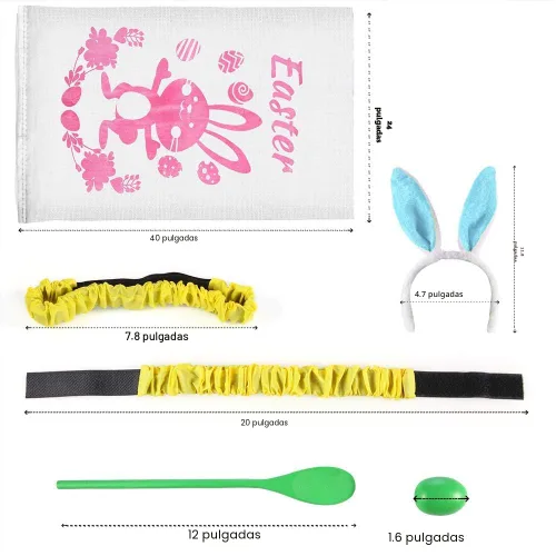 Vista 3 de Bolsas de carreras para juegos al aire libre para juegos de patatas, orejas de conejo, juegos de carreras de huevos y cucharas, bandas de carreras