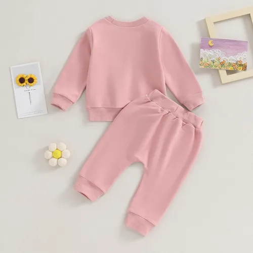 Vista 41 de Conjunto de sudadera con estampado para bebé y niña, sudadera larga para otoño e invierno