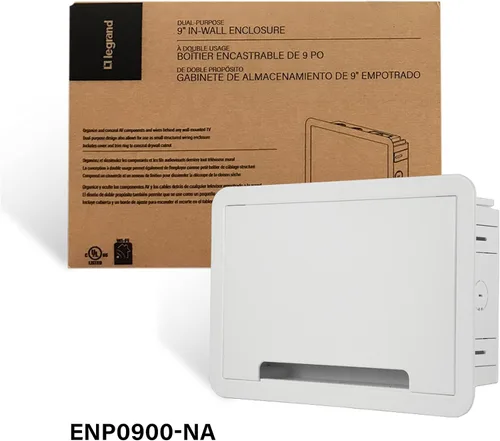 Vista 9 de Legrand - Gestión de cables OnQ, caja multimedia en pared, carcasa de cableado estructurado de doble propósito, caja de almacenamiento empotrada