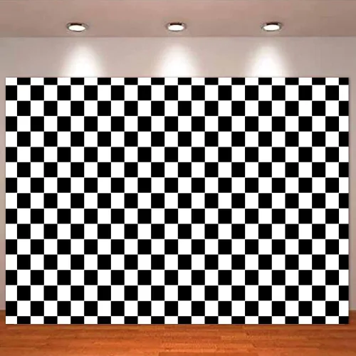 Vista 4 de Fondo de fotografía con textura de carreras en blanco y negro, tablero de ajedrez, cabinas fotográficas, accesorios de estudio, bandera a cuadros