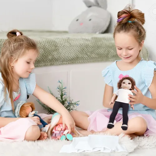 Vista 6 de 8 piezas de 18 pulgadas para muñeca de niño, ropa sublimación de 18 pulgadas, accesorios de accesorios clásicos para muñecas de 18 pulgadas