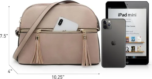 Vista 4 de Dasein - Bolso de hombro para mujer con cremallera y múltiples bolsillos