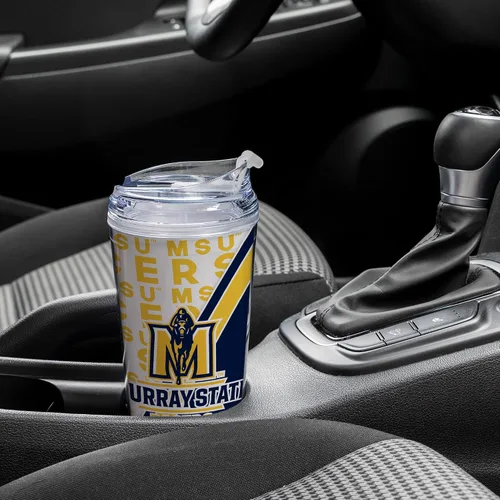 Vista 4 de Rico Industries Taza acrílica NCAA estándar de 24 onzas con tapa con bisagra, taza de doble pared oficialmente licenciada con pajita