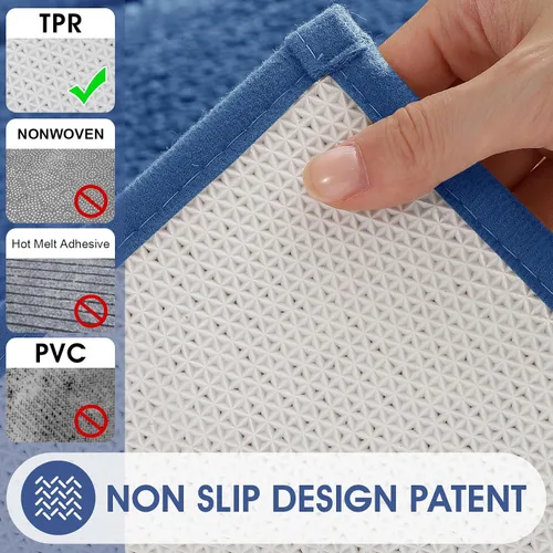 Vista 6 de IM HOME Tapetes de baño, felpa ultra suave, de microfibra esponjosa, absorbente, parte trasera antideslizante, lavable a máquina, tapetes para suelo