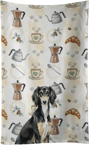 Vista 300 de Caroline's Treasures Afghan Hound - Toalla de cocina para barra de café, terciopelo frontal y lazo de algodón, lavable a máquina Sabueso afgano