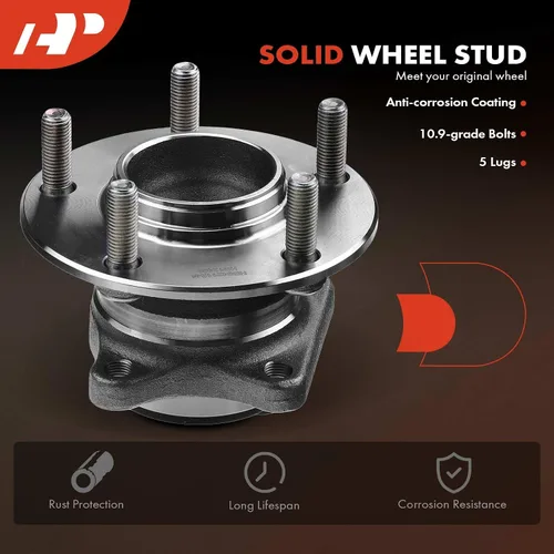 Vista 5 de A-Premium 2 rodamientos de rueda trasera y conjunto de cubo con 5 lengüetas compatibles con Mazda 6 2009 2010 2011 2012 2013 Compatible with Mazda