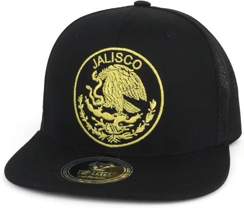 Vista 12 de Trendy Apparel Shop Gorra de malla bordada con diseño de águila de la Ciudad de México Durango Negro