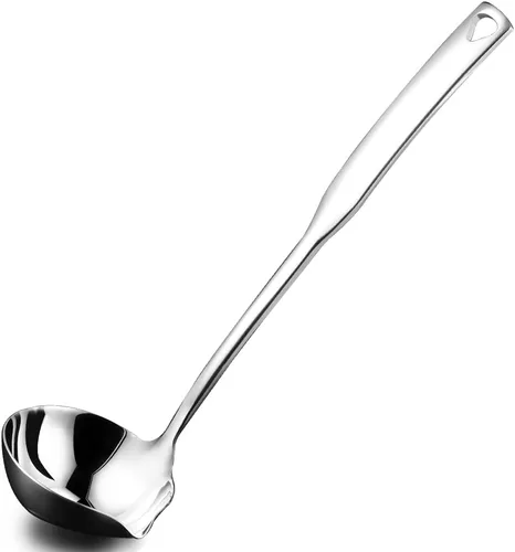 Vista 10 de Separador de aceite de acero inoxidable, cucharón de sopa, cucharón de salsa, separador de grasa, cuchara separadora de grasa, cuchara de filtro
