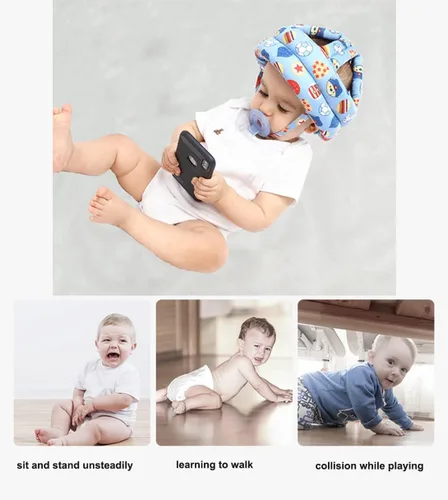 Vista 3 de Casco de seguridad para bebé para caminar y gatear cabeza de bebé, sombrero de protección para niños pequeños, sombrero de cojín protector ligero