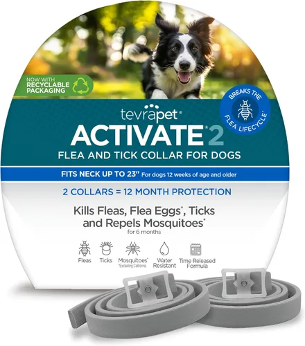Vista 9 de TevraPet Activate II Collar antipulgas y garrapatas para perros pequeños, prevención de 12 meses, 2 unidades, se adapta a cuellos de hasta 15