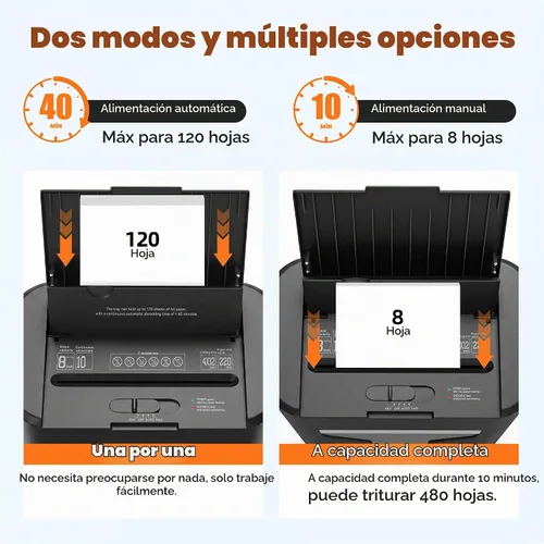 Vista 2 de Trituradora de papel de alimentación automática de 120 hojas