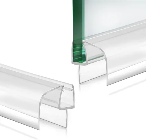Vista 10 de Tira de sellado inferior de puerta de vidrio para ducha de baño, 2 tiras de sellado de PVC transparente de 36 pulgadas de largo para panel de puerta