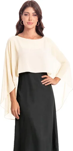 Vista 34 de Baoqiya Women's Shawls and Wraps for Evening Dresses Chiffon Cape verde ( Bean Green )