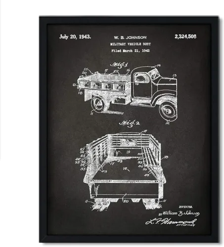 Vista 13 de Andaz Press Póster de decoración de pared con estampado de patente de pizarra, 8.5 x 11 pulgadas, aviones, trenes, automóviles, póster de patente