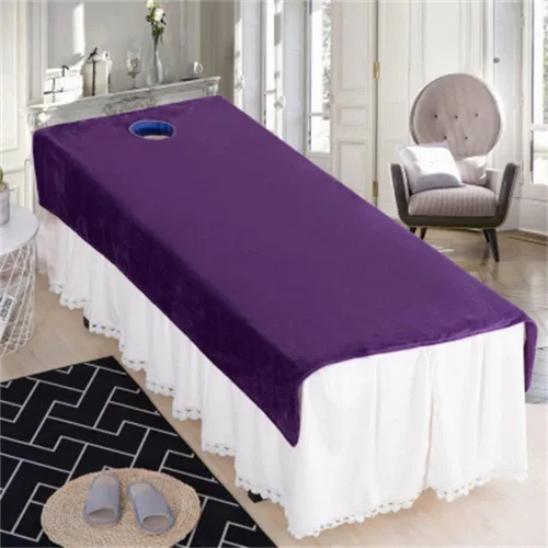 Vista 6 de Darley Funda de sábanas de belleza suave con agujero facial, funda de sábana de masaje reutilizable, sábanas de centro de spa, color sólido