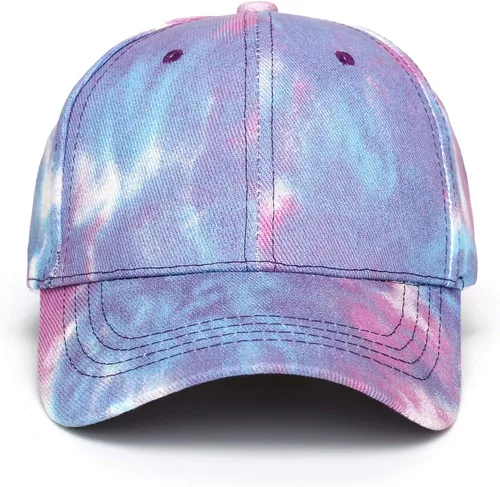 Vista 2 de Gorra de béisbol de algodón con teñido anudado de perfil bajo, gorra de béisbol de hiphop, sombrero de papá