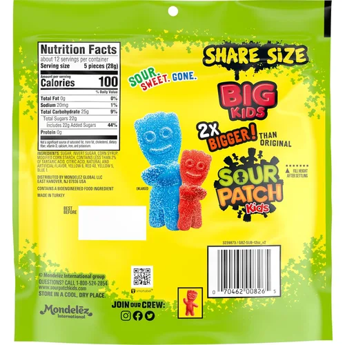 Vista 12 de SOUR PATCH KIDS Big Kids Soft & Chewy Candy, tamaño compartido, 12 onzas