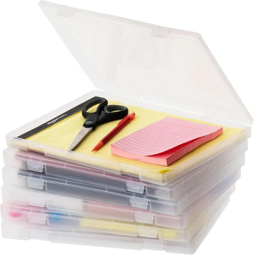 Vista 18 de IRIS Contenedor de plástico para libros de Estados Unidos, paquete de 8, caja de contenedor de conexión vertical para oficina, dormitorio, estudio