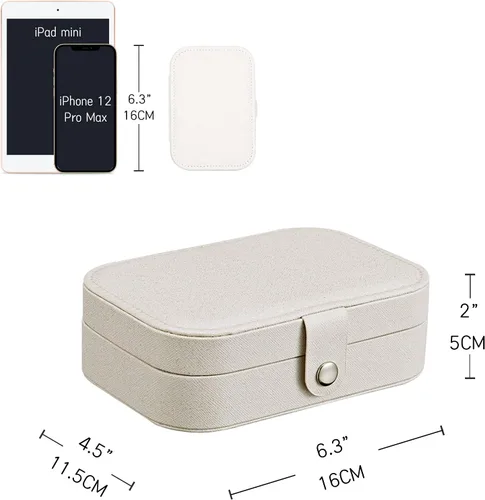 Vista 7 de KOKOFAN Organizador de joyas de viaje joyero de viaje para adolescentes y mujeres pequeño estuche de viaje para aretes collar y anillos caja