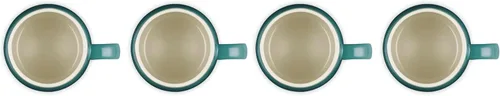 Vista 4 de Le Creuset - Juego de 4 tazas Heritage de cerámica, 13 onzas cada una, alcachofa