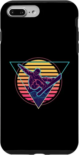 Vista 9 de iPhone 15 Retro Futuristic Snowboarder Synthwave Snowboarding Case
