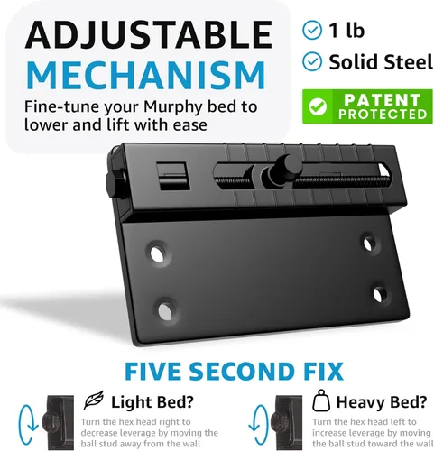 Vista 3 de Create-A-Bed Kit de cama Murphy de lujo ajustable tamaño individual, horizontal