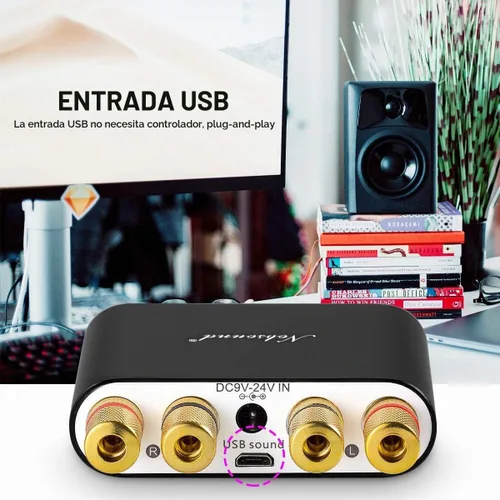 Vista 5 de Nobsound NS-10G, amplificador digital de Bluetooth 4.0, 100W HiFi Amp, con fuente de poder, Negro